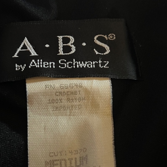 ABS Allen Schwartz Crochet Lined Dress W/ 3D Flowers-Size M - Picture 15 of 16